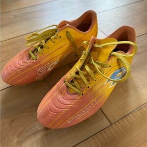 Men's Athletic Soccer Cleats in Yellow and Orange